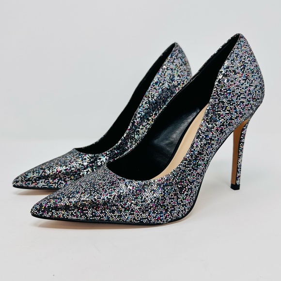 Mix No. 6 Danyah Festive Glam Grey Glitter Pumps - Picture 8 of 13